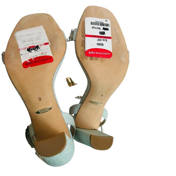 Badgley Mischka Tasmine Tall Evening  Heeled Sandal In Soft Blue Size 6 - Picture 13 of 13